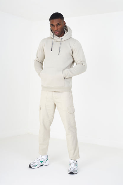 Brave Soul Light Stone Hoodie With Kangaroo Pocket - Light Stone Image 3