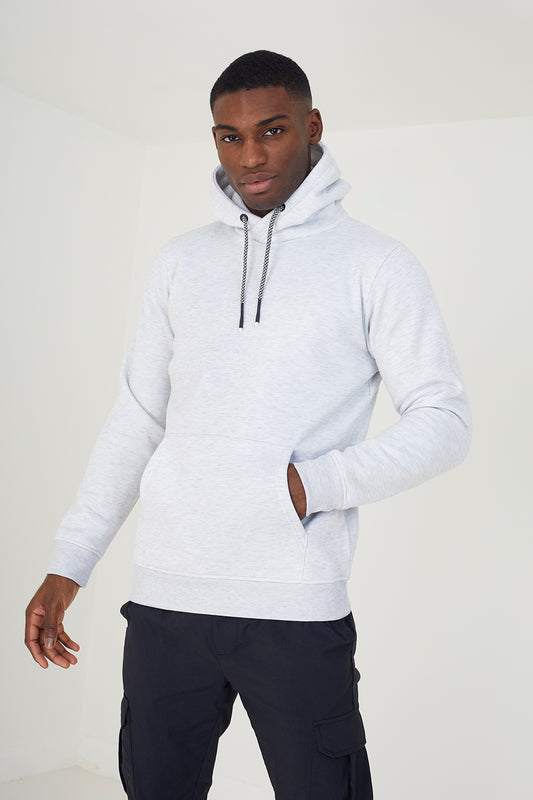 Brave Soul Ecru Hoodie With Kangaroo Pocket - Ecru Image 1