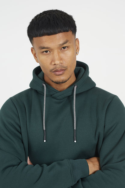 Brave Soul Dark Green Hoodie with Crossover Neck - Dark Green Image 4
