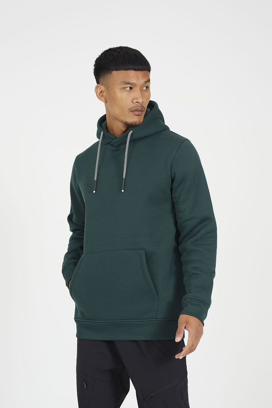 Brave Soul Dark Green Hoodie with Crossover Neck - Dark Green Image 1
