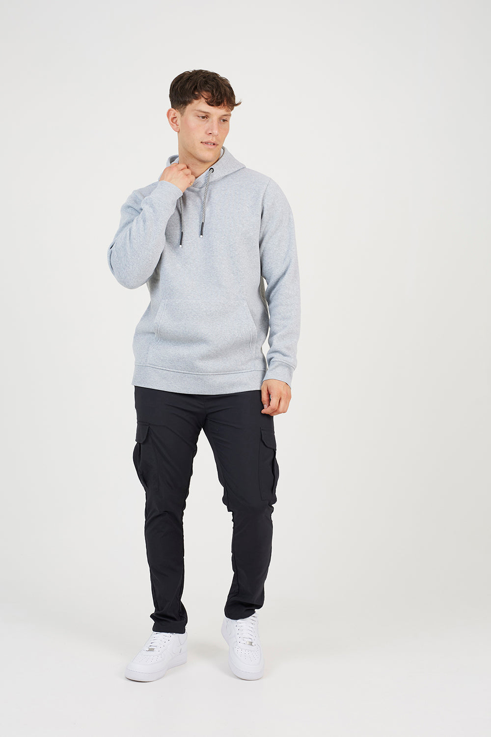 Brave Soul Grey Hoodie With Kangaroo Pocket - Grey Image 3