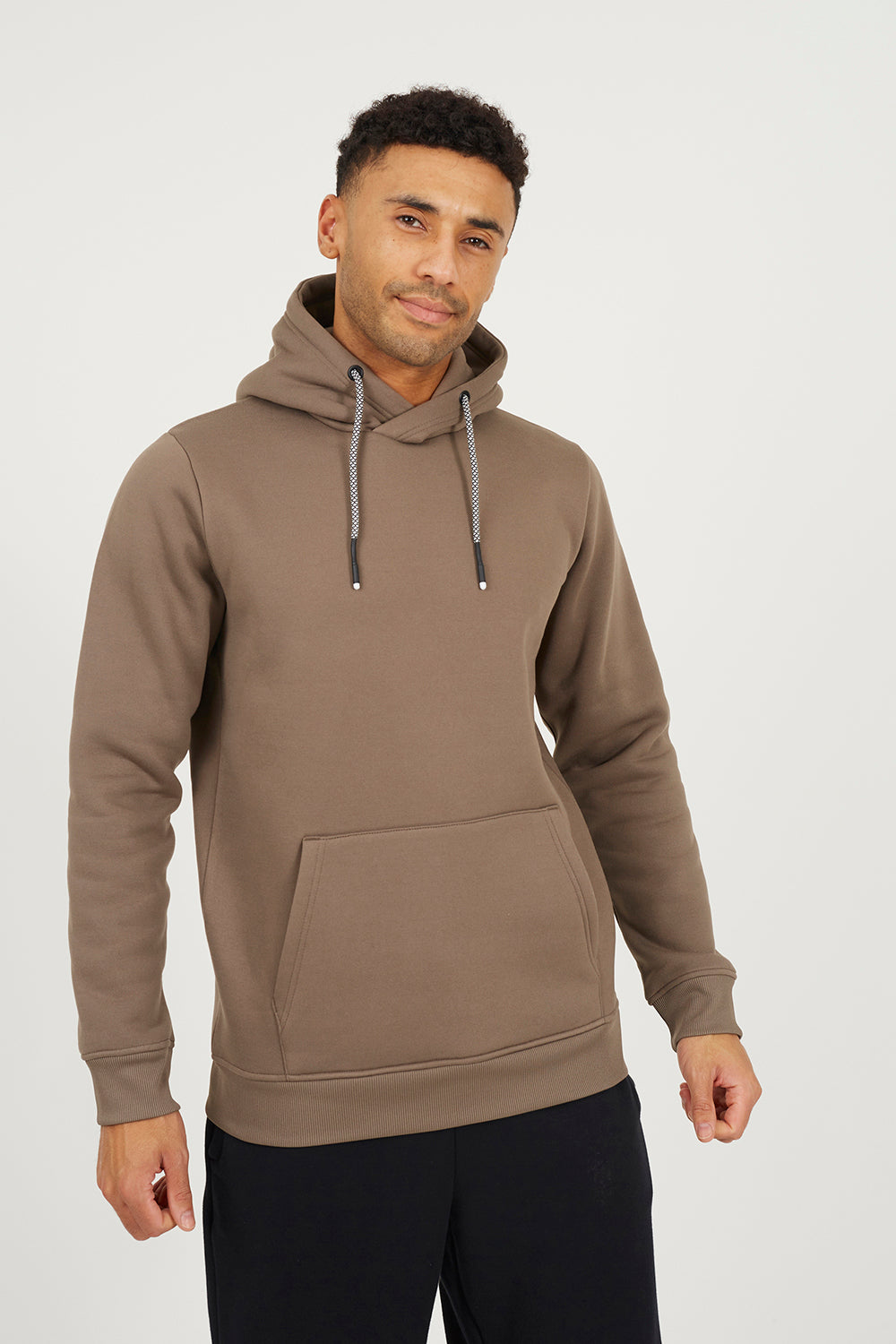 Brave Soul Light Brown Hoodie with Crossover Neck - Light Brown Image 1