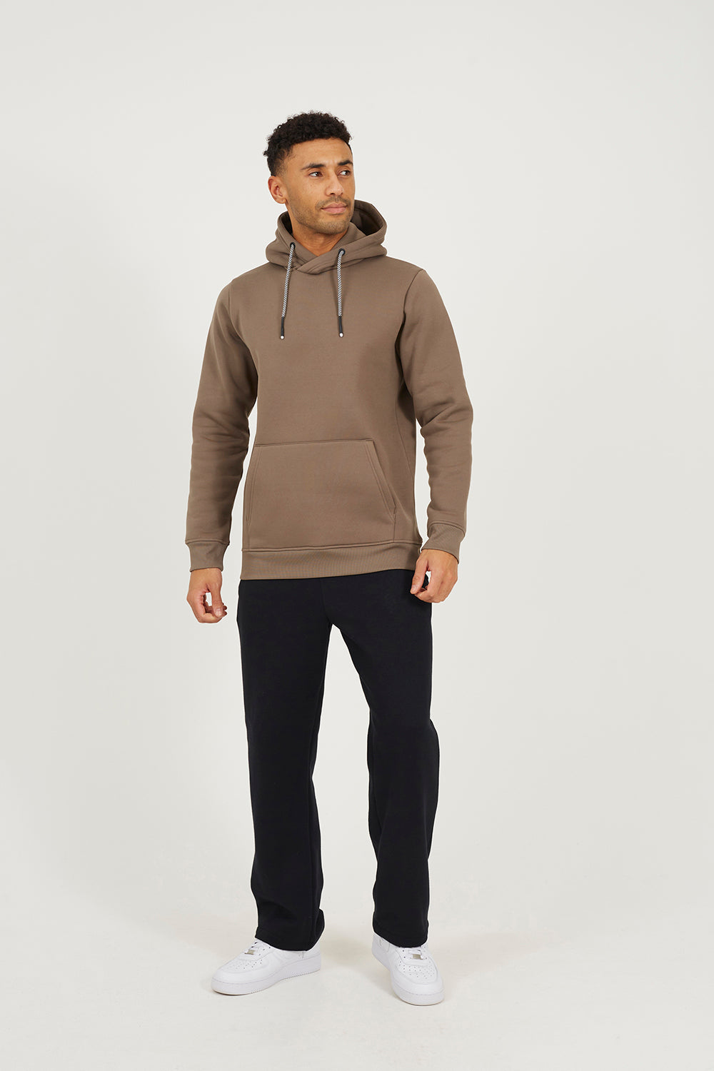Brave Soul Light Brown Hoodie with Crossover Neck - Light Brown Image 3