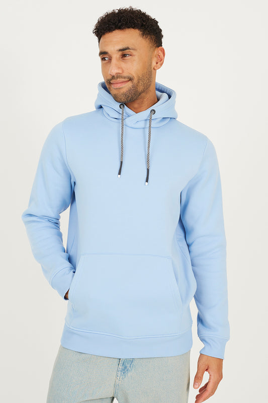 Brave Soul Blue Hoodie With Kangaroo Pocket - Blue Image 1