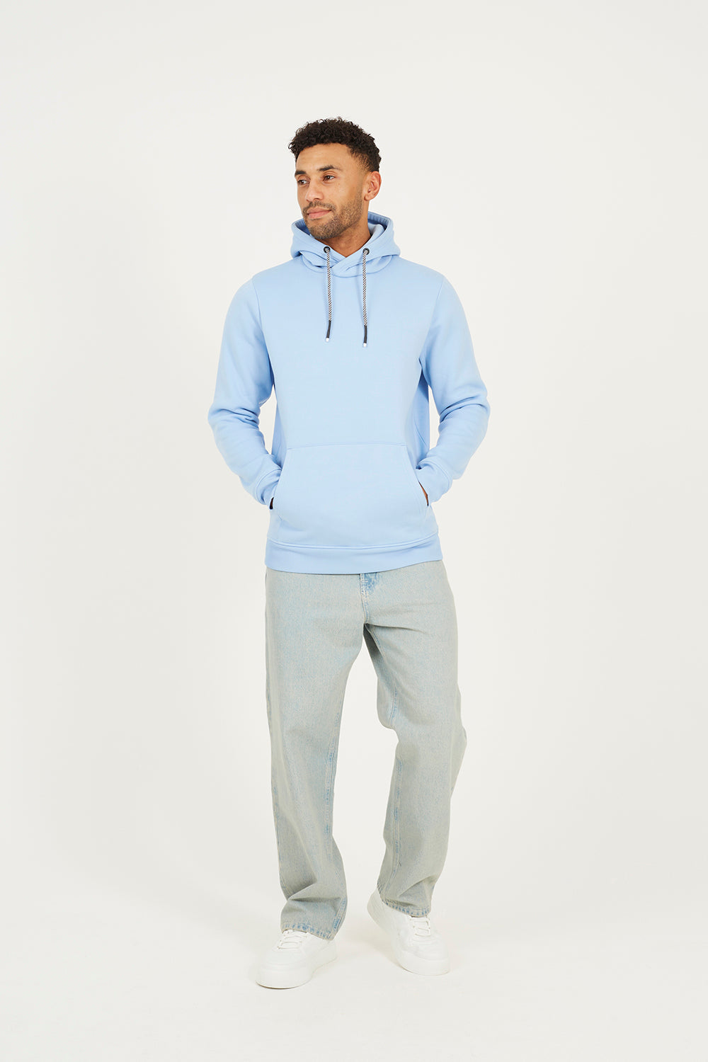 Brave Soul Blue Hoodie With Kangaroo Pocket - Blue Image 3