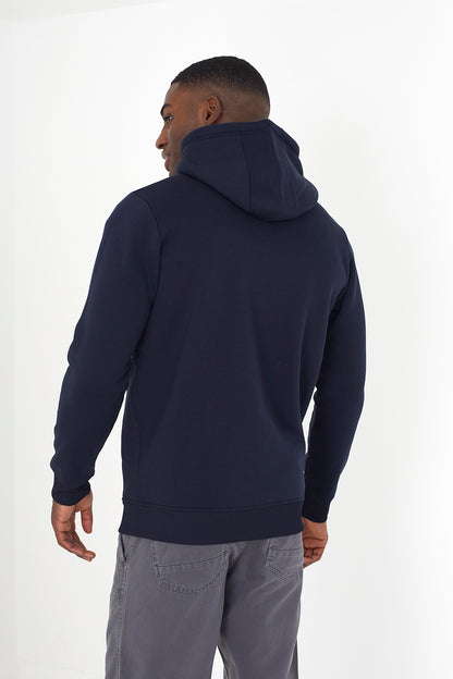 Brave Soul Navy Zip Through Hoodie - Navy Image 2
