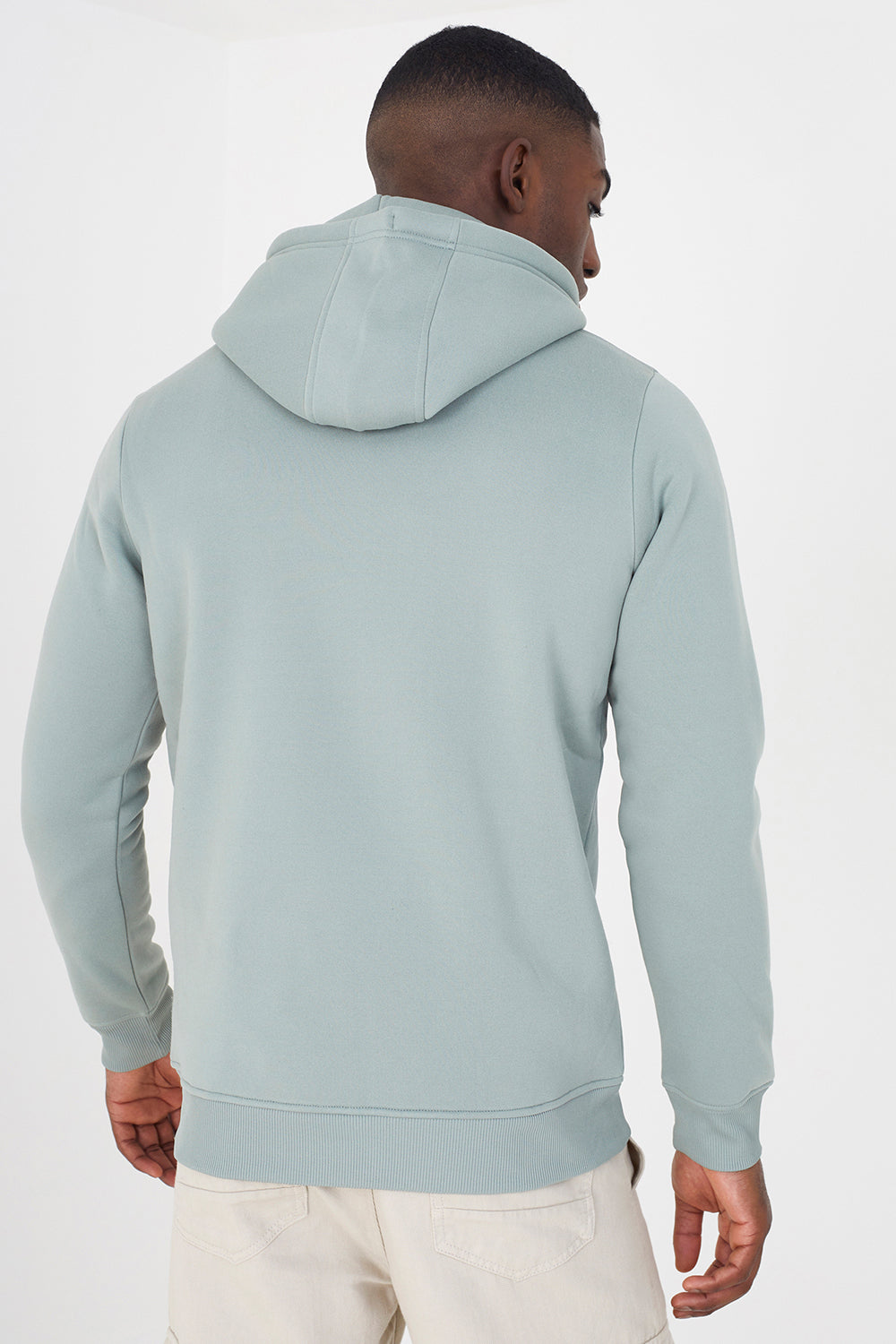 Brave Soul Light Green Zip Through Hoodie - Light Green Image 2