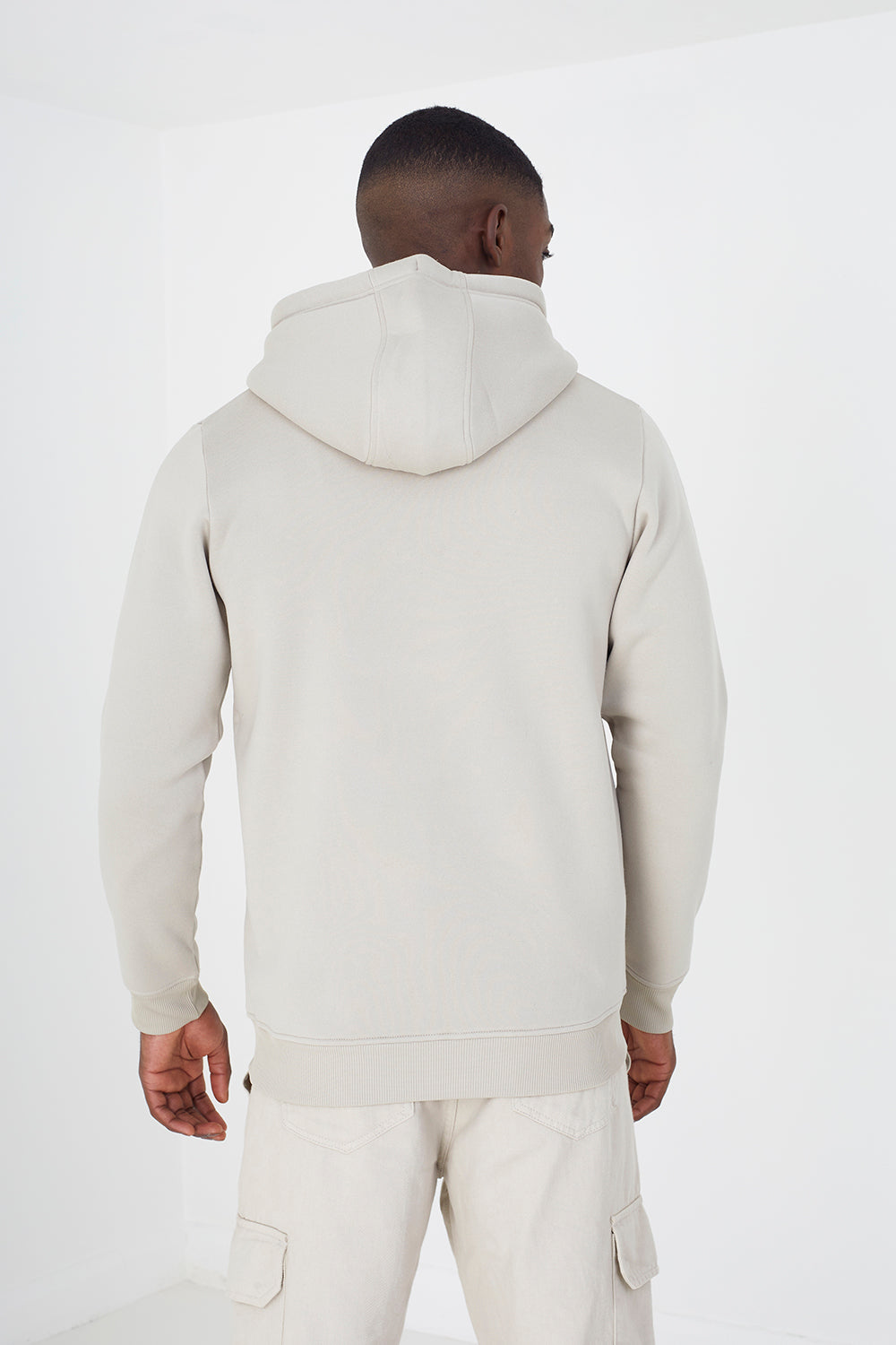 Brave Soul Light Stone Zip Through Hoodie - Light Stone Image 2