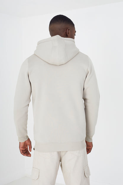 Brave Soul Light Stone Zip Through Hoodie - Light Stone Image 2