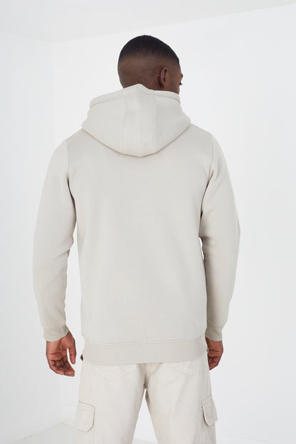 Brave Soul Light Stone Zip Through Hoodie - Light Stone Image 2