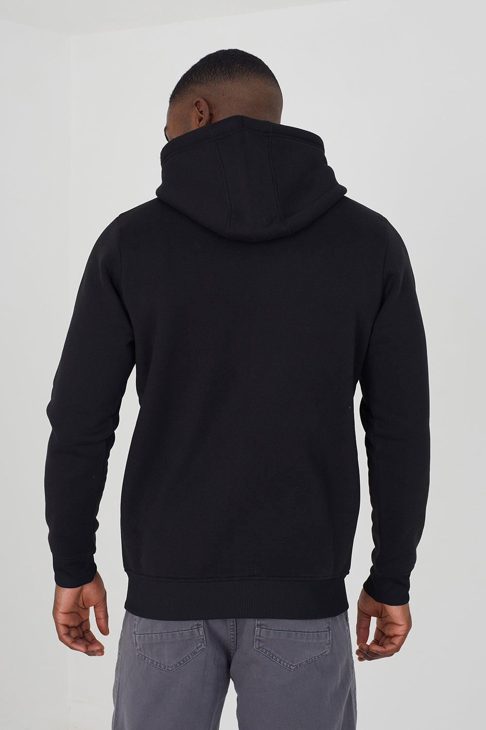 Brave Soul Black Zip Through Hoodie - Black Image 2