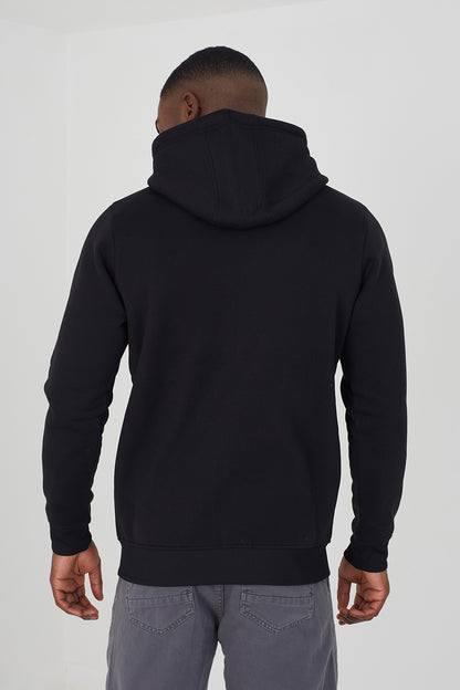 Brave Soul Black Zip Through Hoodie - Black Image 2