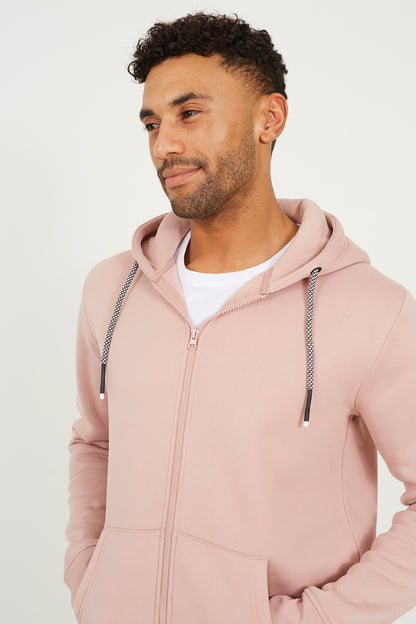 Brave Soul Pink Zip Through Hoodie - Pink Image 4
