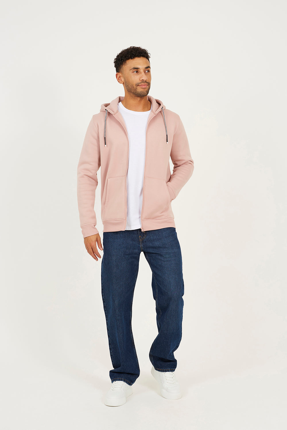 Brave Soul Pink Zip Through Hoodie - Pink Image 3