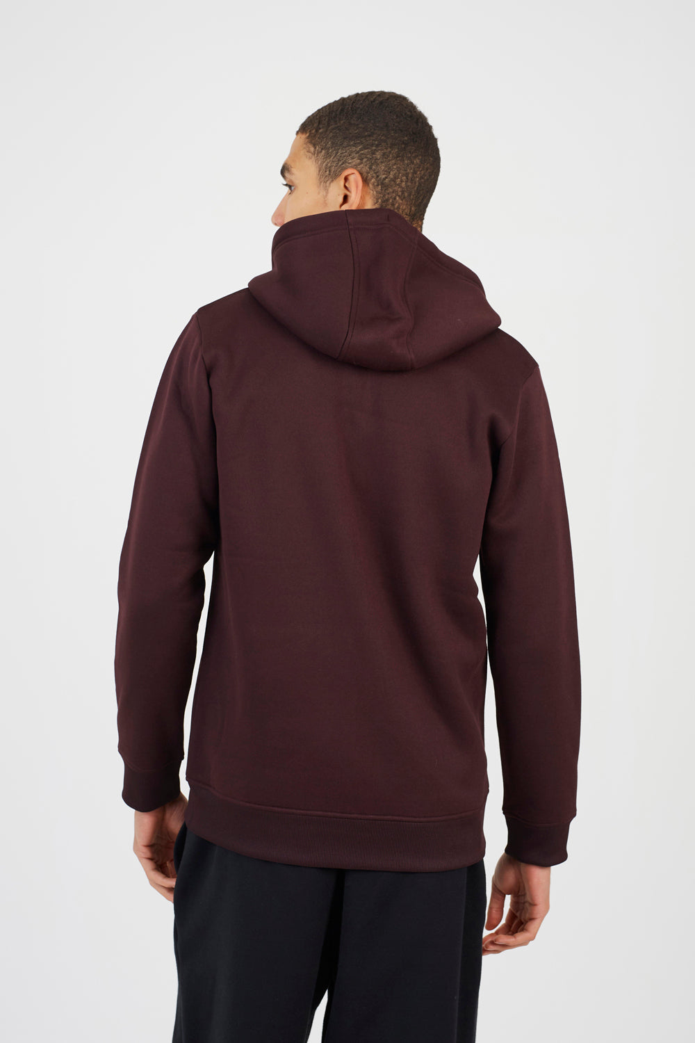 Brave Soul Burgundy Zip Through Hoodie - Burgundy Image 2