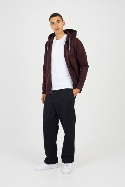 Brave Soul Burgundy Zip Through Hoodie - Burgundy Image 3