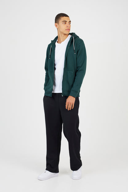 Brave Soul Dark Green Full Zip Hoodie - Dark Green Image 3