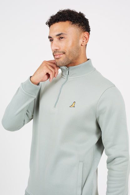 Brave Soul Light Green 2 Pack Quarter Zip Jumpers - Light Green Image 4