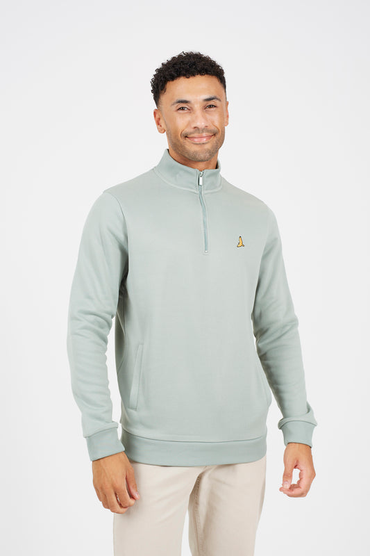 Brave Soul Light Green 2 Pack Quarter Zip Jumpers - Light Green Image 1