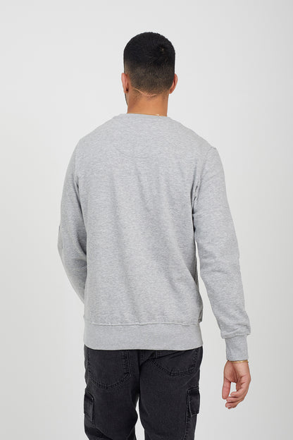 Brave Soul Light Grey Zip Pocket Sleeve Detail Sweatshirt - Light Grey Image 2