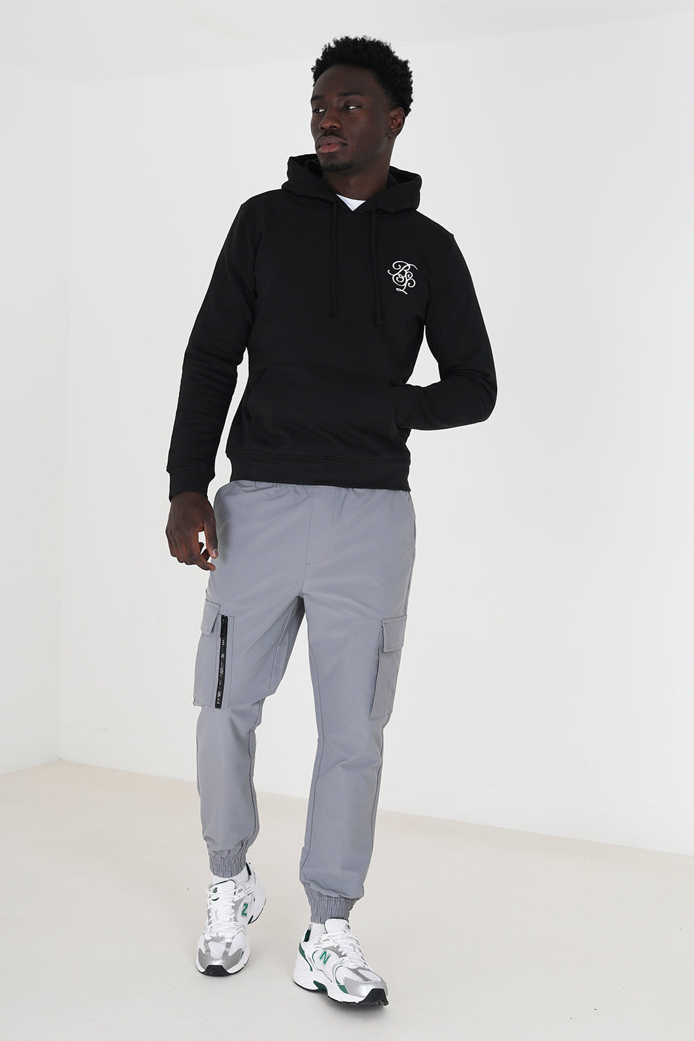 Brave Soul Black Embroidery Detail Overhead Hoodie - Black Image 3