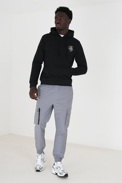 Brave Soul Black Embroidery Detail Overhead Hoodie - Black Image 3