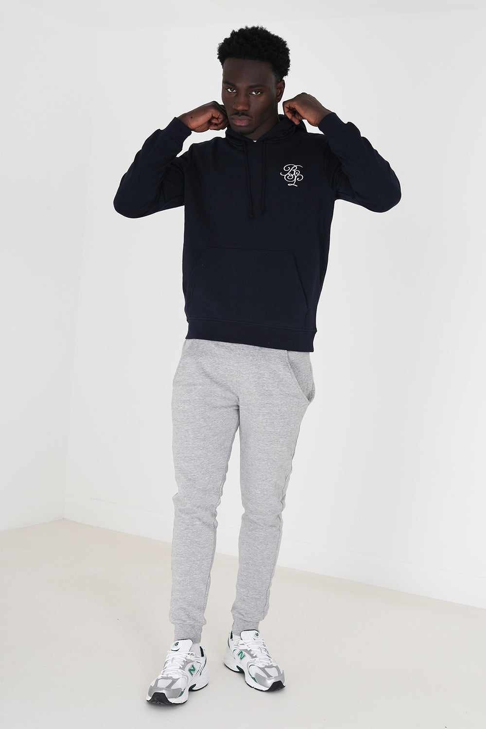 Brave Soul Navy Embroidery Detail Overhead Hoodie - Navy Image 3