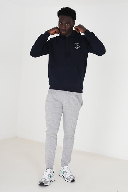 Brave Soul Navy Embroidery Detail Overhead Hoodie - Navy Image 3
