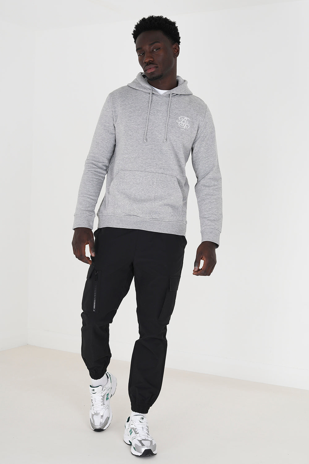 Brave Soul Light Grey Embroidery Detail Overhead Hoodie - Light Grey Image 3