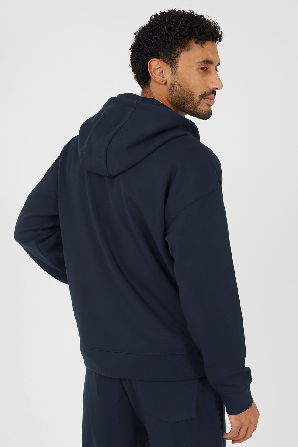 Brave Soul Navy Relaxed Fit Zip Through Hoodie - Navy Image 2