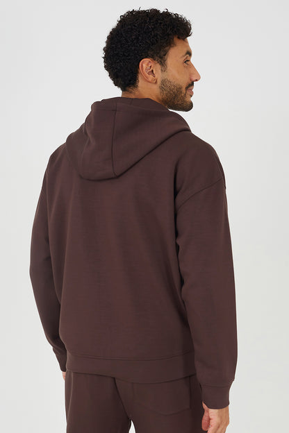 Brave Soul Brown Relaxed Fit Zip Through Hoodie - Brown Image 2