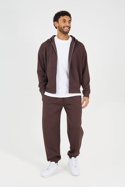 Brave Soul Brown Relaxed Fit Zip Through Hoodie - Brown Image 3