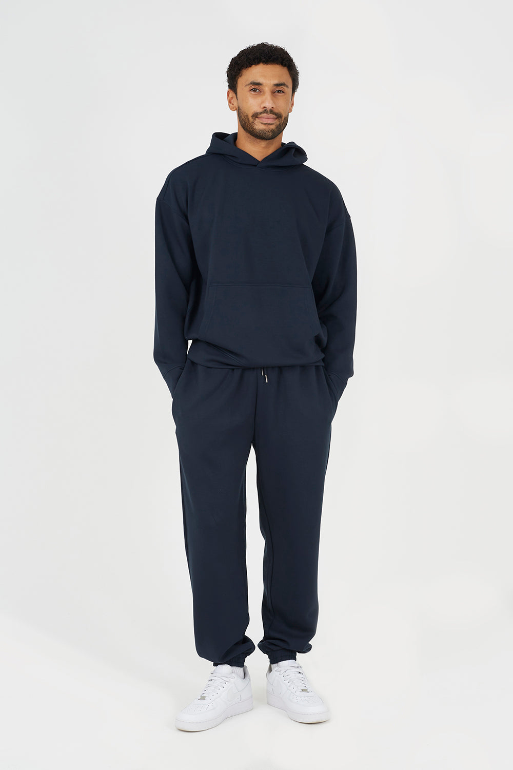 Brave Soul Navy Relaxed Fit Overhead Hoodie - Navy Image 3