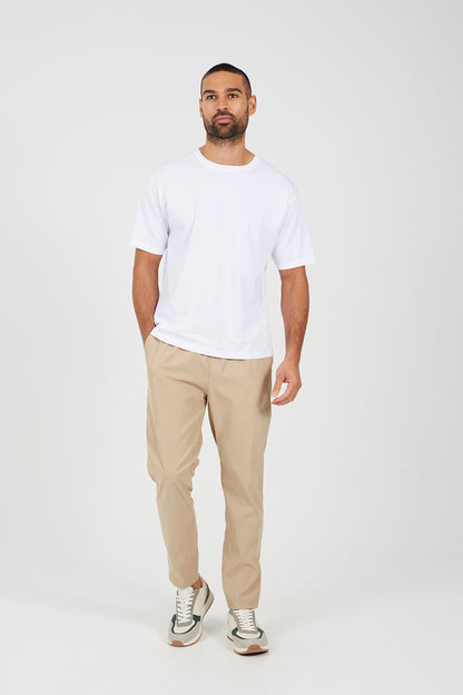 Brave Soul Stone Elasticated Waist Trousers - Stone Image 3