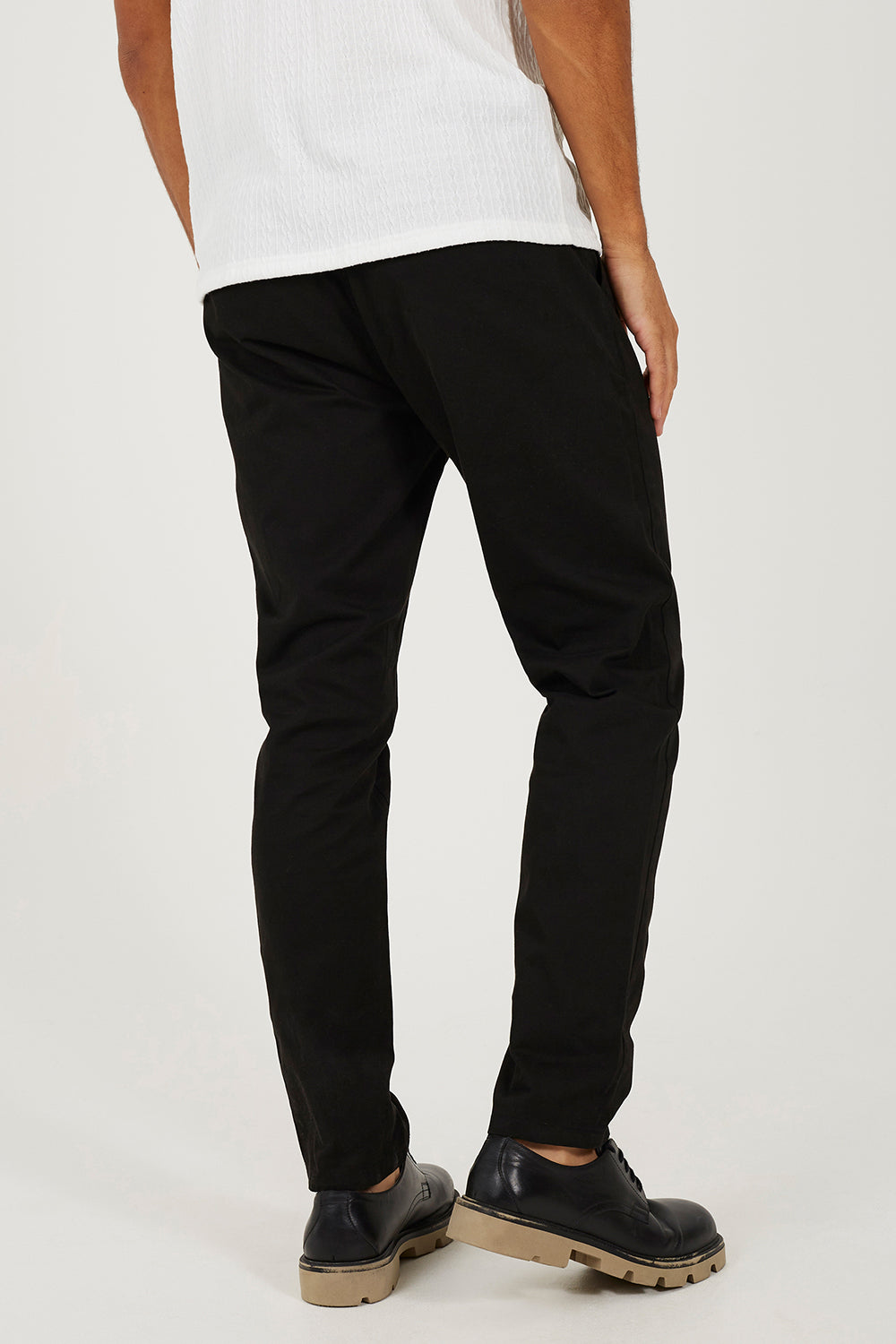 Brave Soul Black Cotton Chino Trousers - Black Image 2
