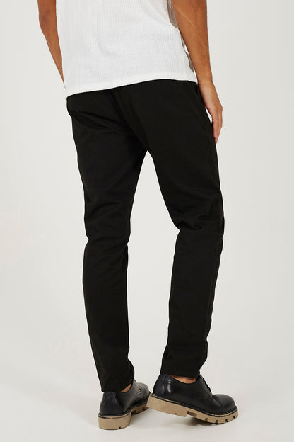 Brave Soul Black Cotton Chino Trousers - Black Image 2
