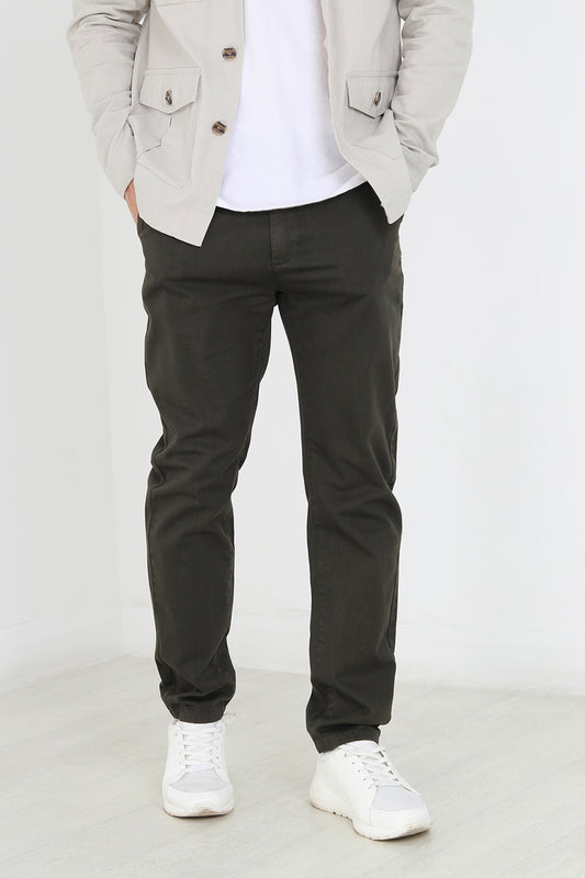 Brave Soul Khaki Cotton Chino Trousers - Khaki Image 1