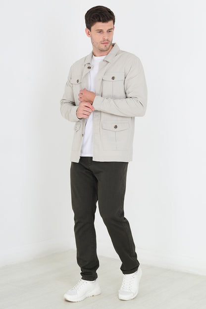 Brave Soul Khaki Cotton Chino Trousers - Khaki Image 3