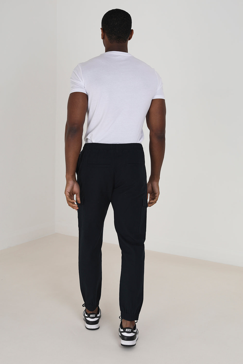 Brave Soul Navy Cotton Linen Blend Cargo Trousers - Navy Image 2
