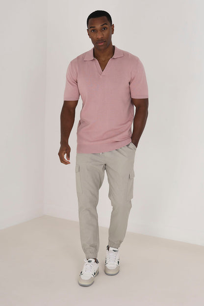 Brave Soul Light Stone Cotton Linen Blend Cargo Trousers - Light Stone Image 3
