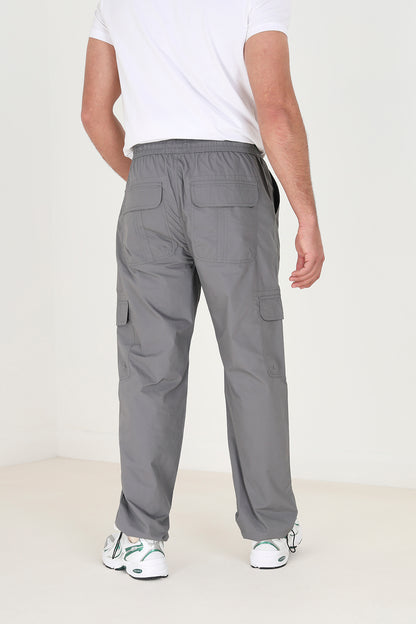 Brave Soul Dark Grey Cotton Poplin Cargo Trousers - Dark Grey Image 2
