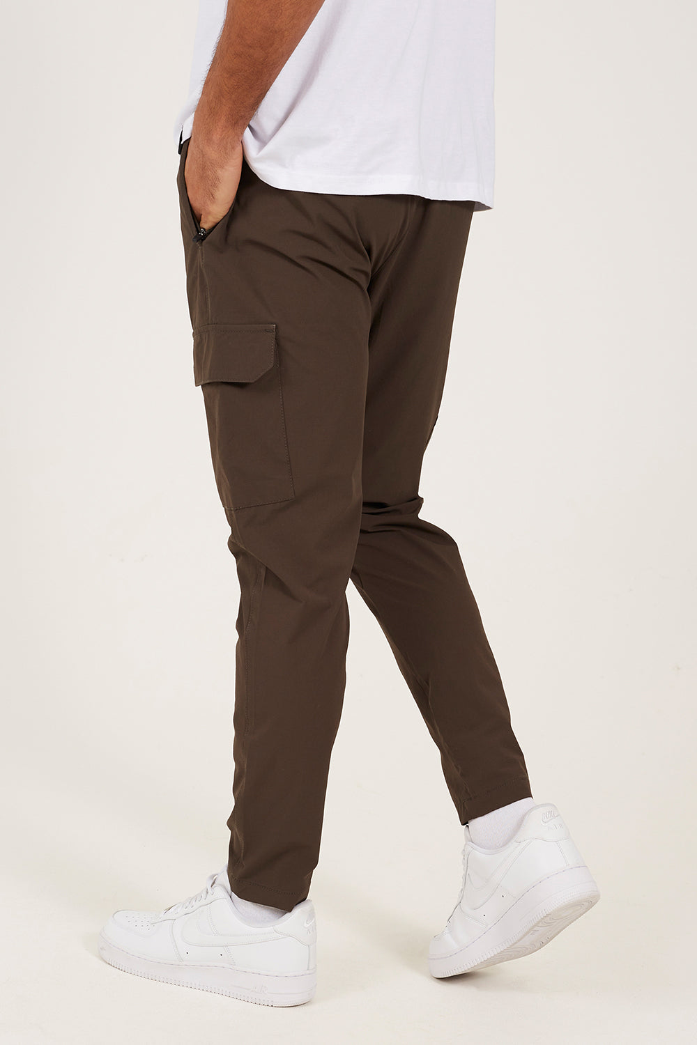Brave Soul Khaki Slim Fit Cargo Style Trousers - Khaki Image 2