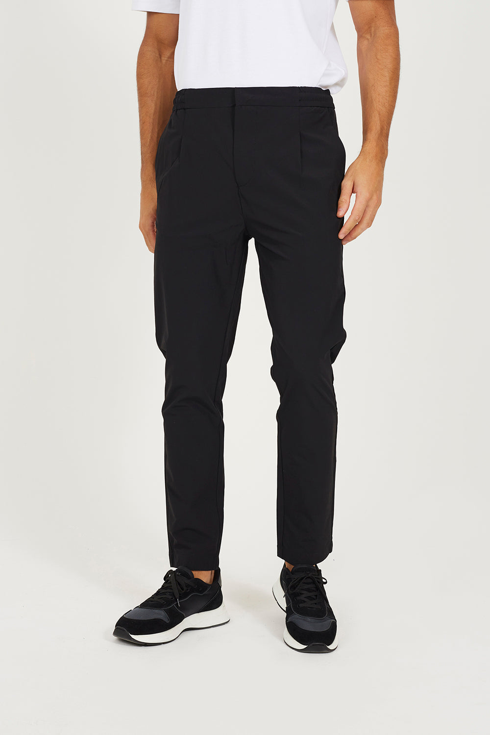 Brave Soul Black Elasticated Waist Chino Style Trousers - Black Image 1