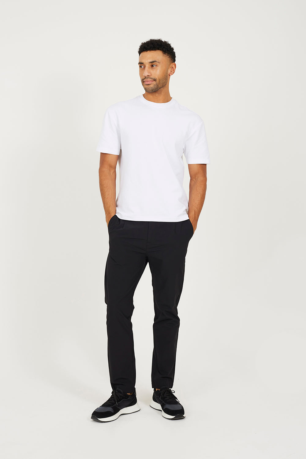 Brave Soul Black Elasticated Waist Chino Style Trousers - Black Image 3