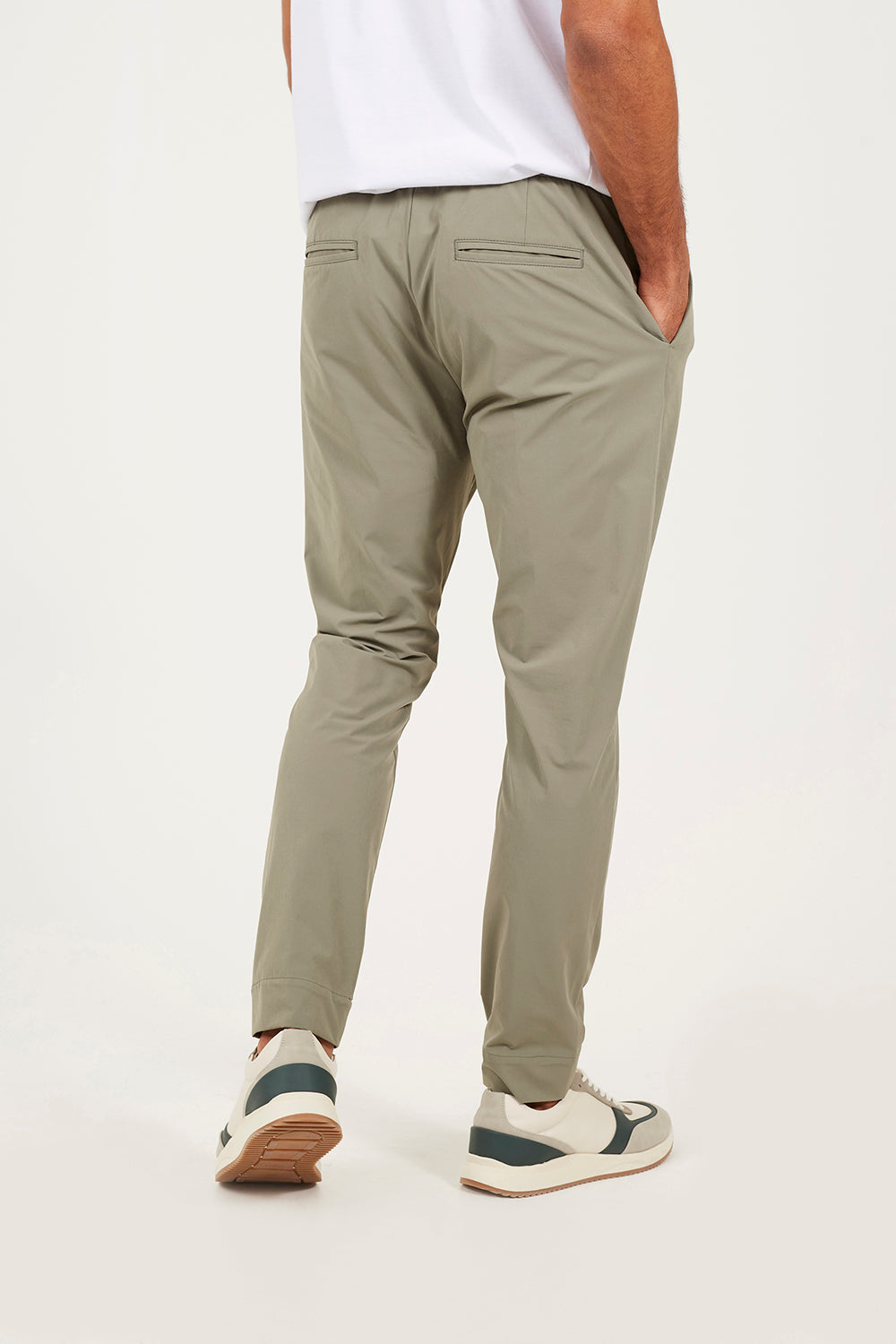 Brave Soul Pale Green Elasticated Waist Chino Style Trousers - Pale Green Image 2