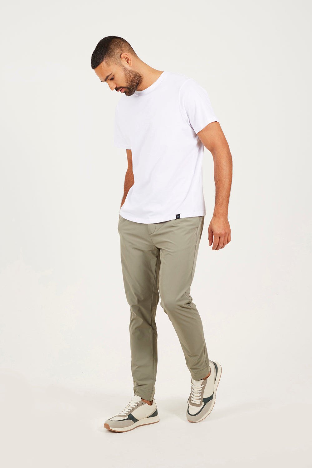 Brave Soul Pale Green Elasticated Waist Chino Style Trousers - Pale Green Image 3
