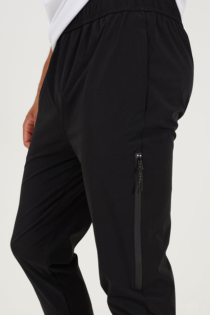 Brave Soul Black Zip Detail Cuffed Trousers With Elasticated Waist - Black Image 4