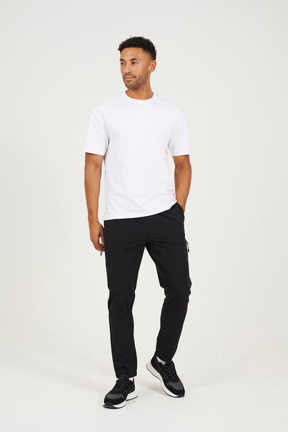 Brave Soul Black Zip Detail Cuffed Trousers With Elasticated Waist - Black Image 3
