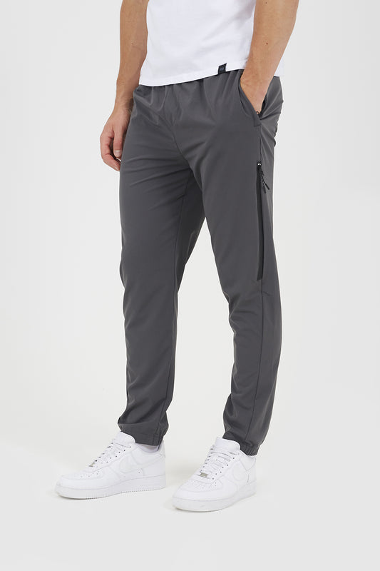 Brave Soul Dark Grey Straight Leg Elasticated Waist Trousers - Dark Grey Image 1