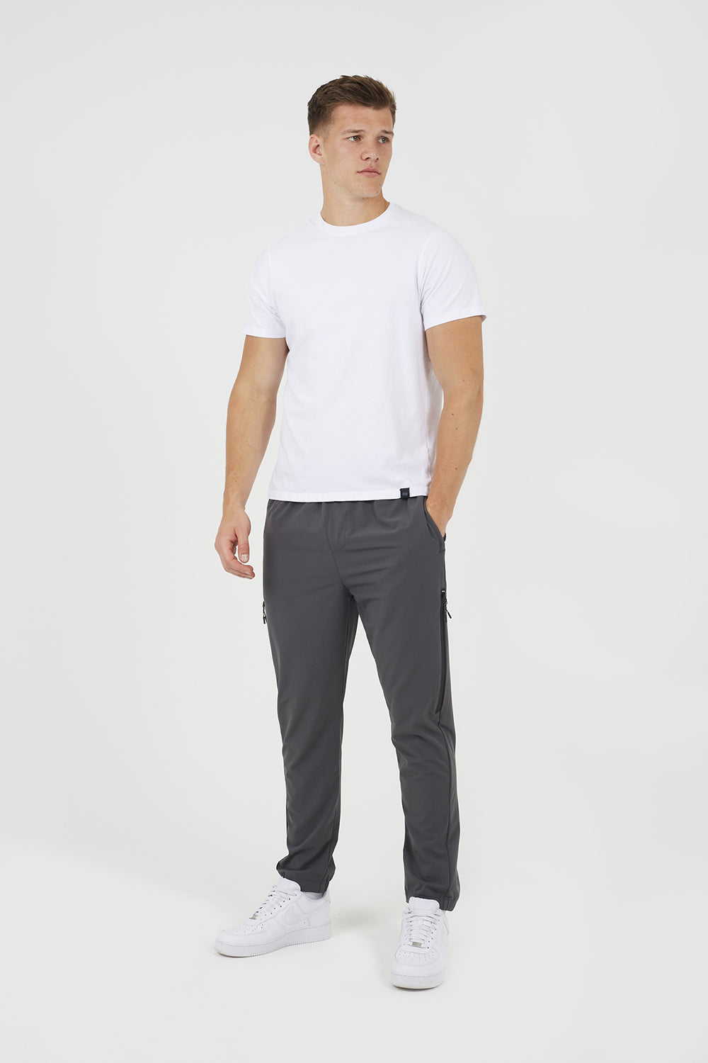 Brave Soul Dark Grey Straight Leg Elasticated Waist Trousers - Dark Grey Image 3